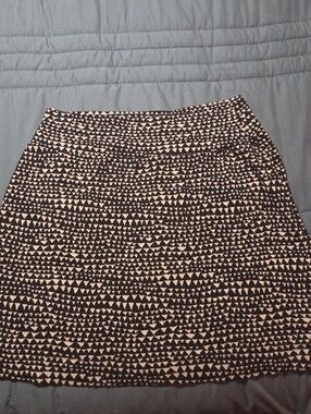 WAX Collecrion Black and Cream Patterned A-Line Skirt Stretch Material XL